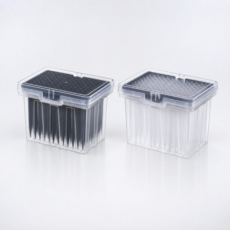 1000 µL Hamilton-compatible conductive black and clear robotic pipette tip racks