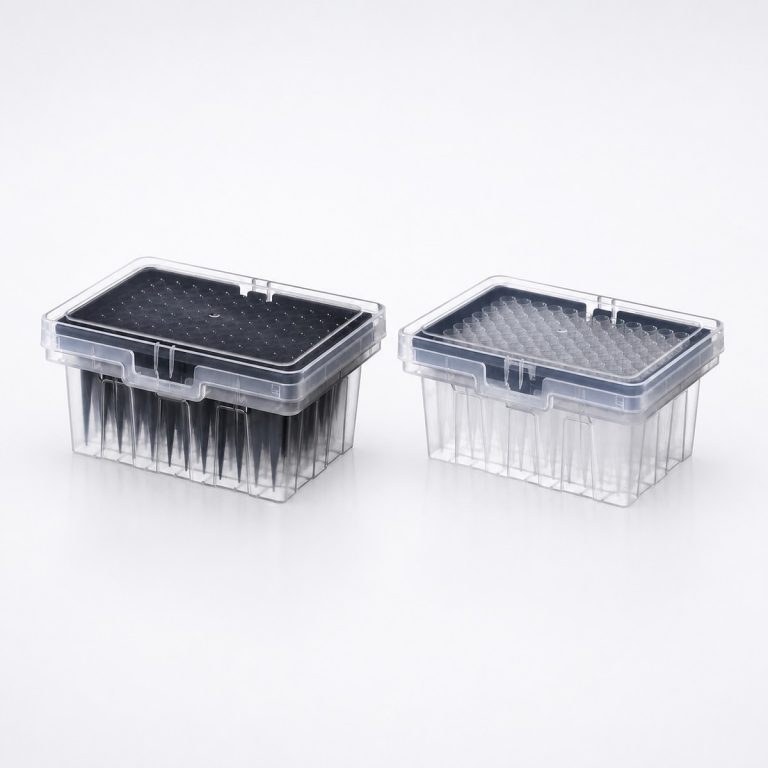 300 µL Hamilton-compatible conductive black and clear robotic pipette tip racks