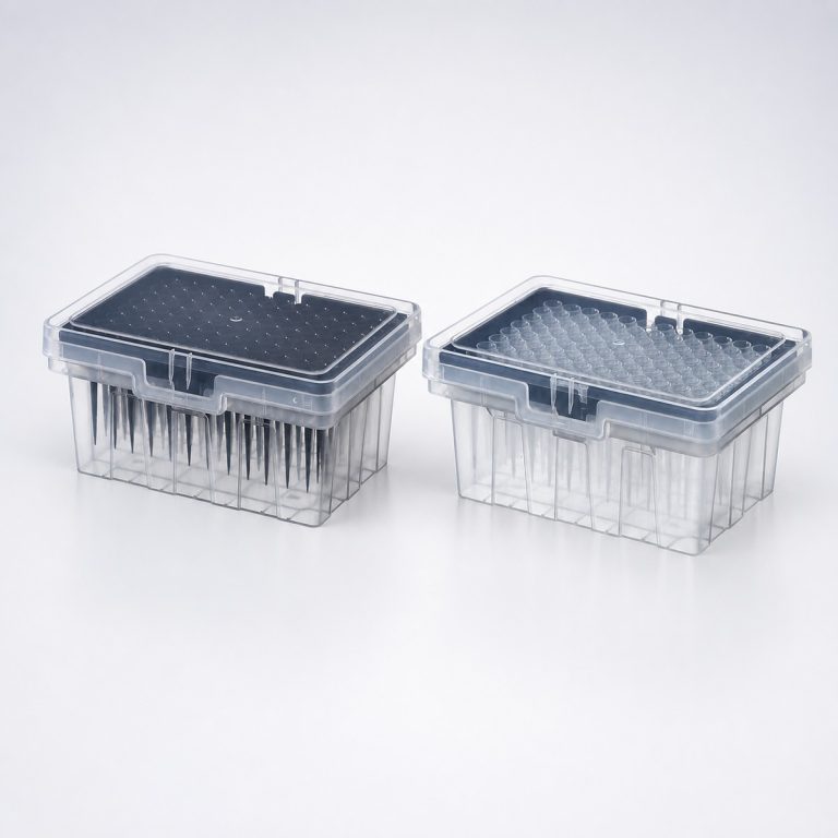 50 µL Hamilton-compatible conductive black and clear robotic pipette tip racks