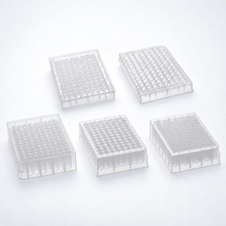 Deep well plate family overview with 48-well and 96-well formats