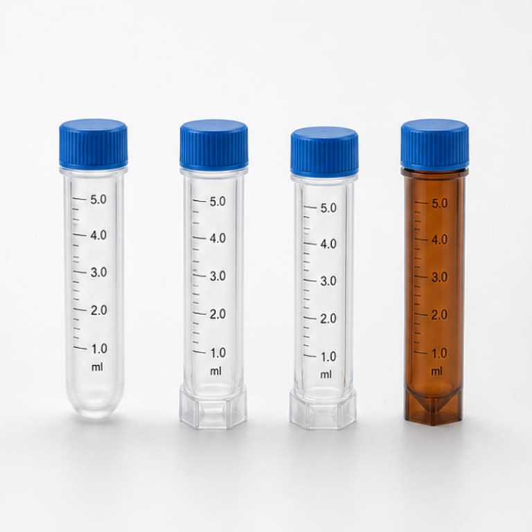 5.0 mL cryogenic vials with clear, amber, hex and flat-bottom options